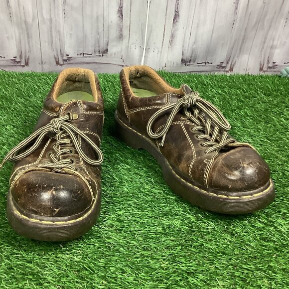 Dr Marten's Brown Leather Distressed Shoes 11M - Picture 1 of 13